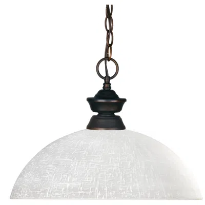 Z-lite Riviera 14" Wide Olde Bronze Etched Glass Dome Pendant