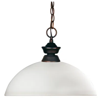 Z-lite Riviera 14" Wide Olde Bronze White Glass Dome Pendant