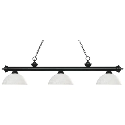 Z-lite Riviera 56 1/2" Dome Glass Matte Black 3-light Billiard Light