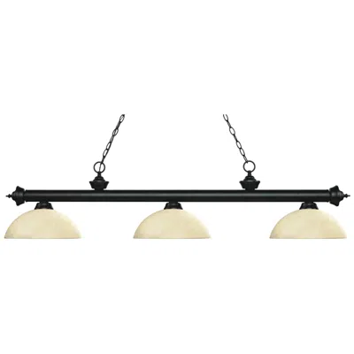Z-lite Riviera 56 1/2" Matte Black White Dome 3-light Billiard Light