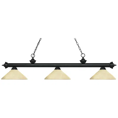 Z-lite Riviera 56 3/4" Wide Matte Black 3-light Billiard Light