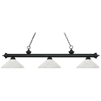 Z-lite Riviera 57 3/4" Matte Black White Cone Glass Billiard Light