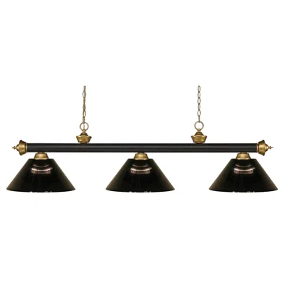 Z-lite Riviera 57" Bronze And Satin Gold Black Glass Billiard Light