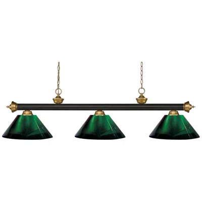 Z-lite Riviera 57" Bronze And Satin Gold Green Billiard Light