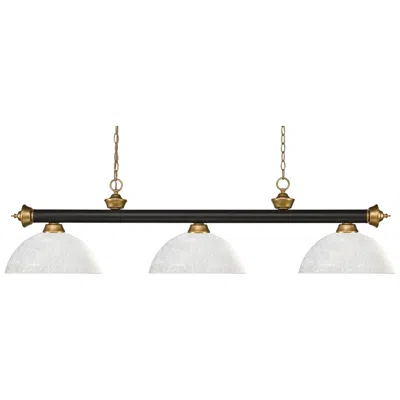 Z-lite Riviera 57" Bronze Satin Gold 3-light Dome Glass Billiard Light