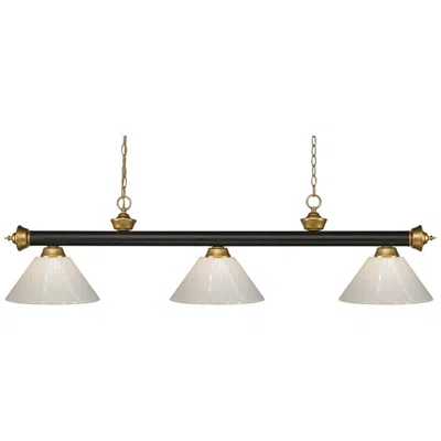 Z-lite Riviera 57" Bronze Satin Gold White Glass Pool Billiard Light