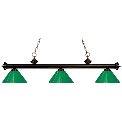 Z-lite Riviera 57" Wide Bronze And Green 3-light Billiard Light