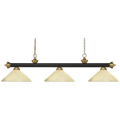 Z-lite Riviera 57" Wide Bronze And Satin Gold 3-light Billiard Light