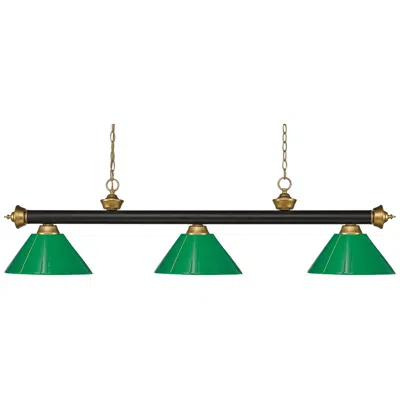 Z-lite Riviera 57" Wide Bronze And Satin Gold Green Billiard Light