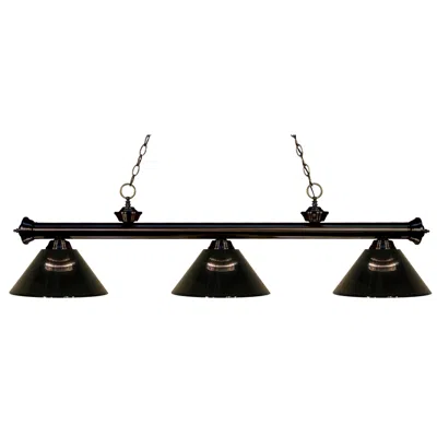 Z-lite Riviera 57" Wide Bronze Finish 3-light Billiard Light In Black