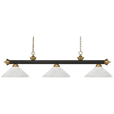 Z-lite Riviera 57" Wide Bronze Gold Crackle Glass Billiard Light