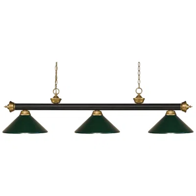 Z-lite Riviera 57" Wide Bronze Satin Gold 3-light Billiard Light