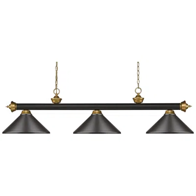 Z-lite Riviera 57" Wide Bronze Satin Gold Metal Shade Billiard Light