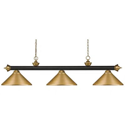Z-lite Riviera 57" Wide Bronze Satin Gold Metal Shade Billiard Light