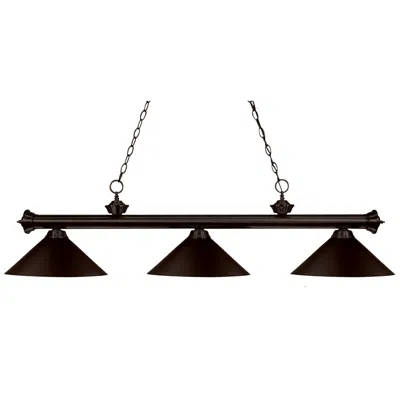 Z-lite Riviera 57" Wide Dark Bronze Metal Shade 3-light Billiard Light