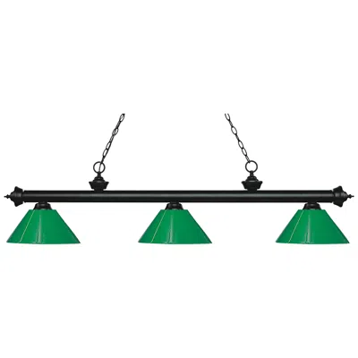 Z-lite Riviera 57" Wide Matte Black And Green 3-light Billiard Light