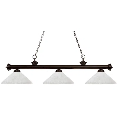 Z-lite Riviera 57" Wide White Glass And Bronze 3-light Billiard Light