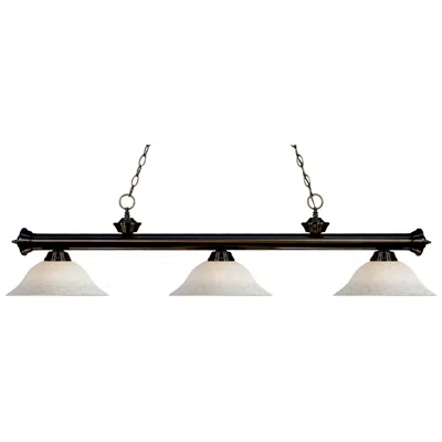 Z-lite Riviera 59" Wide 3-light White Dome Glass Bronze Billiard Light