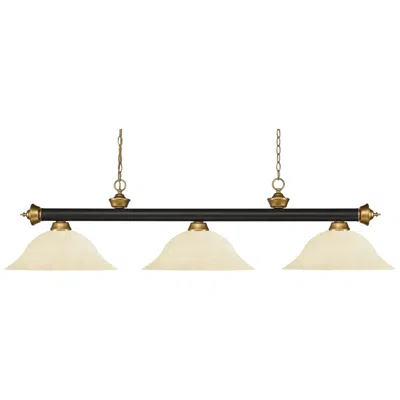 Z-lite Riviera 59" Wide Bronze And Satin Gold 3-light Billiard Light