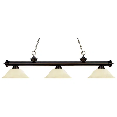Z-lite Riviera 59"w Bronze Billiard Pendant W/ Golden Mottle Shades
