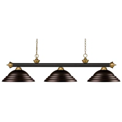 Z-lite Riviera By  Bronze + Satin Gold 3 Light Billiard Light