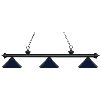 Z-lite Riviera By  Matte Black 3 Light Billiard Light
