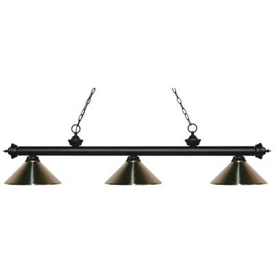 Z-lite Riviera By  Matte Black 3 Light Billiard Light