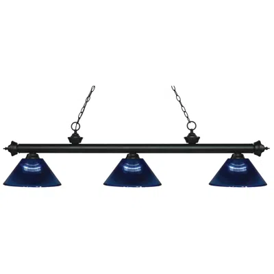 Z-lite Riviera By  Matte Black 3 Light Billiard Light