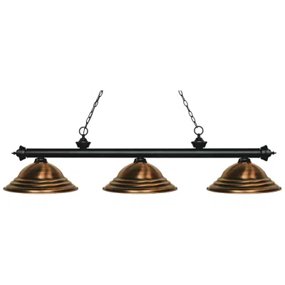 Z-lite Riviera By  Matte Black 3 Light Billiard Light