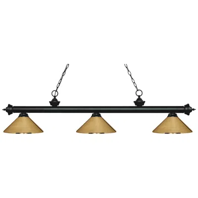 Z-lite Riviera By  Matte Black 3 Light Billiard Light