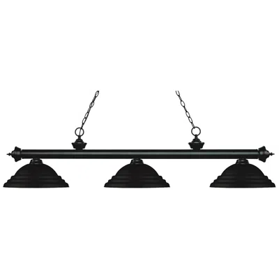 Z-lite Riviera By  Matte Black 3 Light Billiard Light