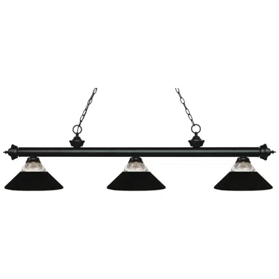 Z-lite Riviera By  Matte Black 3 Light Billiard Light