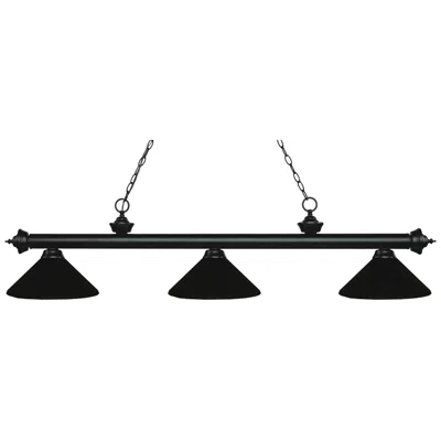 Z-lite Riviera By  Matte Black 3 Light Billiard Light
