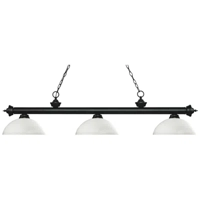 Z-lite Riviera By  Matte Black 3 Light Billiard Light