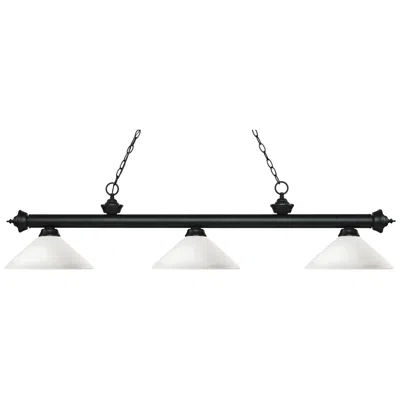 Z-lite Riviera By  Matte Black 3 Light Billiard Light