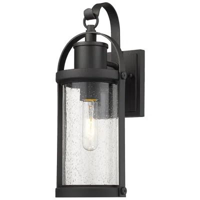Z-lite Roundhouse 15 3/4" High Black Outdoor Wall Light