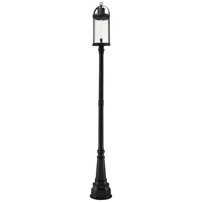 Z-lite Roundhouse By  Black 113.25 Inch 1 Light Outdoor Post Mounted Fixture