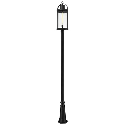 Z-lite Roundhouse By  Black 125.25 Inch 1 Light Outdoor Post Mounted Fixture