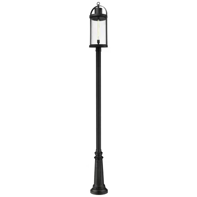 Z-lite Roundhouse By  Black 125.75 Inch 1 Light Outdoor Post Mounted Fixture
