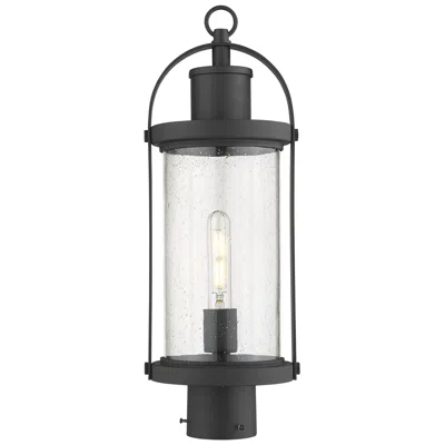 Z-lite Roundhouse By  Black 20.5 Inch 1 Light Outdoor Post Mount Fixture