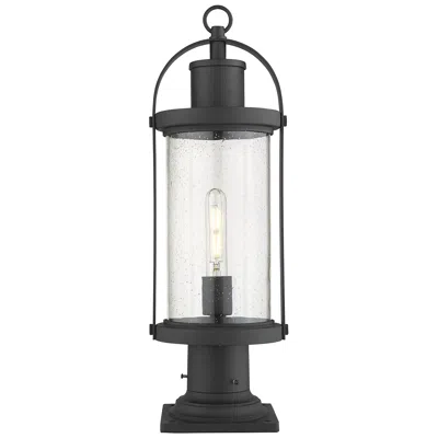 Z-lite Roundhouse By  Black 22.5 Inch 1 Light Outdoor Pier Mounted Fixture