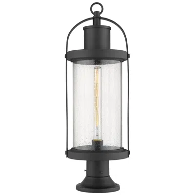 Z-lite Roundhouse By  Black 27 Inch 1 Light Outdoor Pier Mounted Fixture