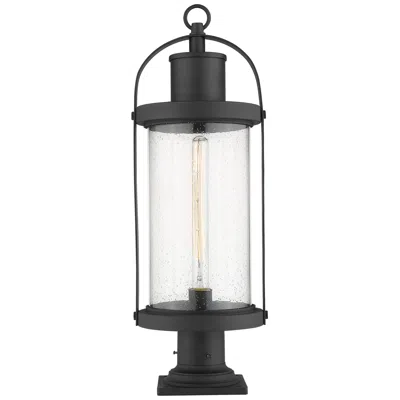 Z-lite Roundhouse By  Black 27 Inch 1 Light Outdoor Pier Mounted Fixture