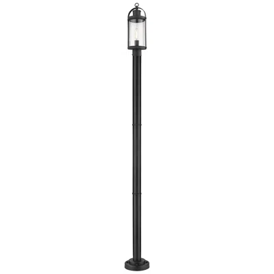 Z-lite Roundhouse By  Black 94 Inch 1 Light Outdoor Post Mounted Fixture