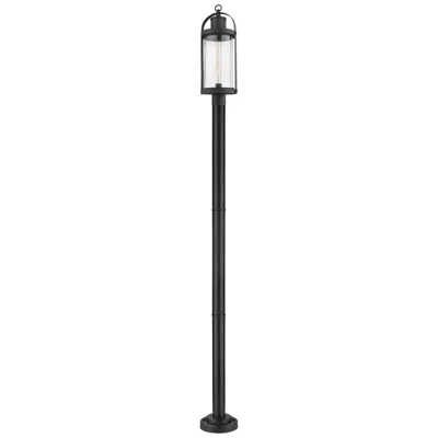 Z-lite Roundhouse By  Black 98.5 Inch 1 Light Outdoor Post Mounted Fixture