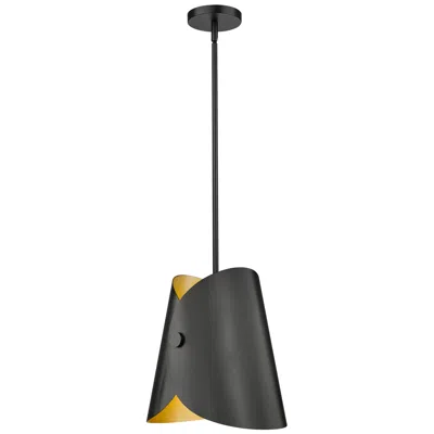 Z-lite Salone By  Matte Black 13 Inch 1 Light Pendant