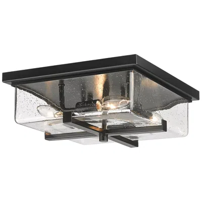 Z-lite Sana By  Black 12 Inch 4 Light Outdoor Flush Ceiling Mount Fixture