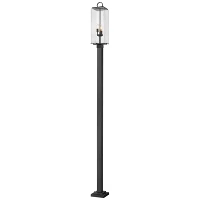 Z-lite Sana By  Black 120.25 Inch 3 Light Outdoor Post Mounted Fixture