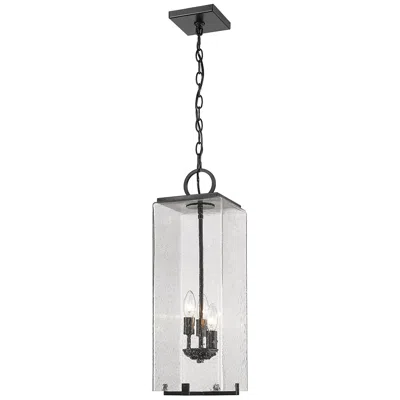 Z-lite Sana By  Black 8 Inch 3 Light Outdoor Chain Mount Ceiling Fixture
