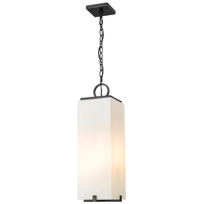 Z-lite Sana By  Black 8 Inch 3 Light Outdoor Chain Mount Ceiling Fixture